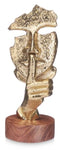 Decoratieve figuren Gezicht Gouden Hout Metaal 12 x 29 x 11 cm