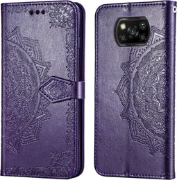 iMoshion Hoesje Geschikt voor Xiaomi Poco X3 Pro / Poco X3 Hoesje Met Pasjeshouder - iMoshion Mandala Bookcase - Paars