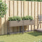 vidaXL - Plantenbakken - met - schap - 2 - st - 70x28x70 - poly - rattan - grijs