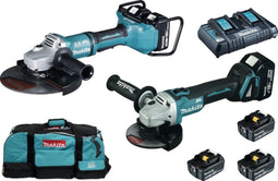 Makita - DLX2245PT1 - 18V - accu - 2-delige - combopack - DGA900 + DGA506 - 3x 5.0Ah - in tas