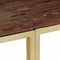 vidaXL - Wandtafel - roestvrij - staal - en - massief - bielshout - goudkleurig