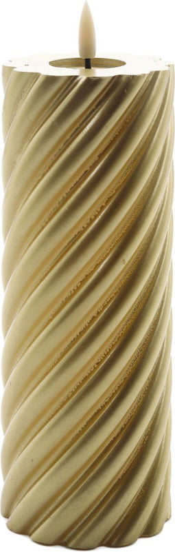 swirl led kaars goud 20x7,5cm