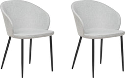 MASON - Eetkamerstoel set van 2 - Lichtgrijs - Polyester