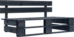 vidaXL - Tuinbank - pallet - hout - zwart