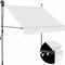 vidaXL - Luifel - handmatig - uitschuifbaar - met - LED - 100 - cm - crèmekleurig