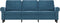 vidaXL - Driezitsbank - 180 - cm - fluweel - blauw