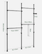 SoBuy KLS03-II-SCH - Open Kledingrek - Verstelbaar 124-226 x 200-295 cm - Zwart - Metaal - Vrijstaand