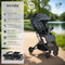 tectake® Buggy Kinderwagen Finn - Lichtgewicht plooibuggy - Inklapbaar - Zonwerend - Draagkracht 15kg - Antraciet
