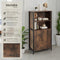 tectake® Doncaster - Wandkast - 2 Open Vakken en Kast - Industrieel Design - Donkerbruin - Afmeting (LxBxH) 60x38x125 cm