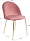 House Nordic Geneve Eetkamerstoel Velvet - Roze Messing - Set van 2