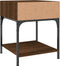 vidaXL - Nachtkastje - 40x41x50 - cm - bewerkt - hout - bruin - eikenkleurig