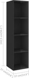 vidaXL - Tv-wandmeubel - 37x37x142,5 - cm - bewerkt - hout - hoogglans - zwart