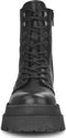 PS Poelman Korio - Leren Chunky Plateau Combat Veterlaarzen - Zwart - Dames - Maat 40