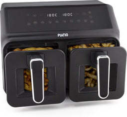 Piatio Airfryer - Airfryers - Heteluchtfriteuse - Twee Kookvakken - 8 Liter - 2200 Watt - Dual Zone Technologie