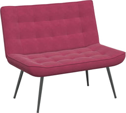 vidaXL - Bankje - 110x74x84 - cm - fluweel - wijnrood