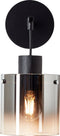 Brilliant Simonis - Wandlamp - E27 max 1x52W - Zwart/Gerookt Glas