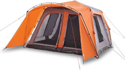 vidaXL - Tent - met - luifel - 9-persoons - snelontgrendeling - grijs - en - oranje