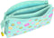Pennenetui met 3 vakken Smiley Summer fun Turkoois (22 x 12 x 3 cm)