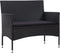 vidaXL - 4-delige - Loungeset - met - kussens - poly - rattan - zwart