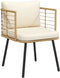 vidaXL - Tuinstoel - met - kussens - poly - rattan - naturel