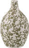 J-Line vaas Yezi Rond - porselein - groen/wit - 33 cm hoog