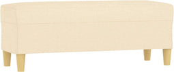 vidaXL - Bankje - 100x35x41 - cm - stof - crèmekleurig
