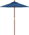 vidaXL - Parasol - met - houten - paal - 196x231 - cm - azuurblauw