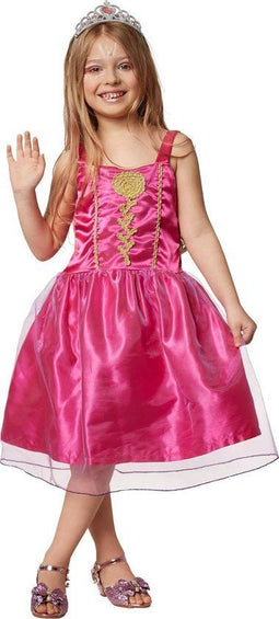 dressforfun - Meisjeskostuum prinses Lavendela 104 - Roze jurk met gouden stiksels - (3-4y)