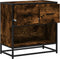 vidaXL - Nachtkastje - 60x31x60 - cm - bewerkt - hout - en - metaal - gerookt - eiken