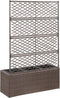 vidaXL - Latwerkplantenbak - verhoogd - met - potten - 83x30x130 - cm - rattan - bruin