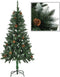 vidaXL - Kunstkerstboom - met - verlichting - kerstballen - dennenappels - 150 - cm