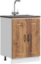 vidaXL - Spoelbakonderkast - Kalmar - 60x46x81,5 - cm - bewerkt - hout - oud - hout