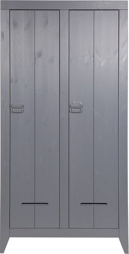 WOOOD Kluiskast - Grenen Geborsteld - Staal Grijs - 190x95x44