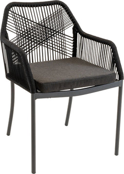 LES Akita - Tuinstoel - Stapelbaar en comfortabel - Zwart