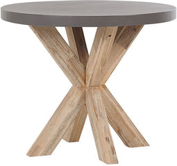 OLBIA - Tuinset voor 4 Rond - Grijs/Beige - Vezelcement