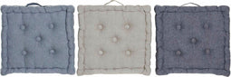 Kussen DKD Home Decor Voor op de grond Blauw Grijs Katoen Marineblauw (3 pcs) (38 x 38 x 8 cm)