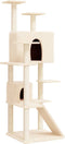 vidaXL - Kattenmeubel - met - sisal - krabpalen - 153 - cm - crèmekleurig