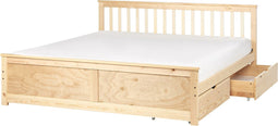 OLENDON - Bed met 2 lades - Lichthout - 180 x 200 cm - Dennenhout