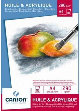 Olie Acrylblok Canson Graduate A4 290gr 20vel