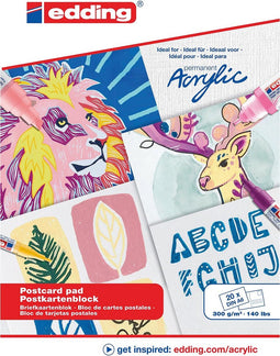 Olie-acrylblok edding 30010 a6 20 vel 300gr wit | 28 stuks