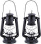 Olielamp/stormlantaarn Outside - zwart - 11,7 x 15,7 x 24 cm - Camping / tuin lantaarn voor lampenolie