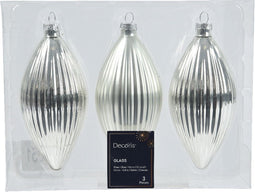 Olijf glas d6h13 cm zilver 3st