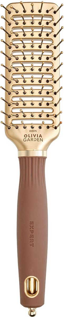 Olivia Garden Expert Style Borstel Nylon Bristles Gold and Brown Vent Brush