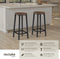 tectake® Barkruk Corby - Set van 2 - Ronde Bistrokruk - Industrieel design - MDF-hout - Donkerbruin (set van 2)