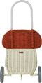 Olli Ella - Rotan Mushroom Luggy - Red / White - Mandje Op Wielen