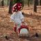 Olli Ella - Rotan Mushroom Luggy - Red / White - Mandje Op Wielen