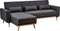 OLLSTA - Hoekslaapbank - Zwart - Rechtszijdig - Polyester