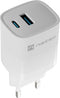 Natec Ribera GaN - Oplader 30W - 2 poorten USB-A en USB-C - Snellaadtechnologie (Power Delivery 3.0, Quick Charge 3.0)