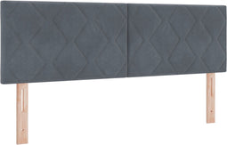 vidaXL - Hoofdbord - met - Diamant - Blokken - Ontwerp - Donkergrijs - 160 - cm - Velours