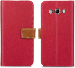 iMoshion Hoesje Geschikt voor Samsung Galaxy J5 (2016) Hoesje Met Pasjeshouder - iMoshion Luxe Canvas Bookcase - Rood